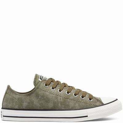 Converse Washed Canvas Chuck Taylor All Star - Miesten Tennarit - Oliivinvihreä